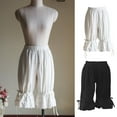 thumbnail image 2 of JNANEEI Women Lolita Vintage Bloomers Ruffles Lace Hem Bow Lantern Pumpkin Shorts Pants, 2 of 11