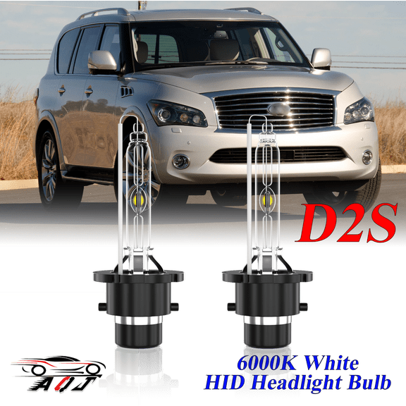 For Infiniti QX56 2004-2011 2012 2013 D2S HID Headlight High/Low Beam 6000K Crystal White Xenon Bulbs Set 2