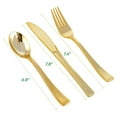 thumbnail image 4 of JOLLY CHEF 150 Count Gold Plastic Silverware Set - 50 Forks, 50 Knives, 50 Spoons - Heavy Duty Plastic Cutlery Set Disposable Flatware, 4 of 7