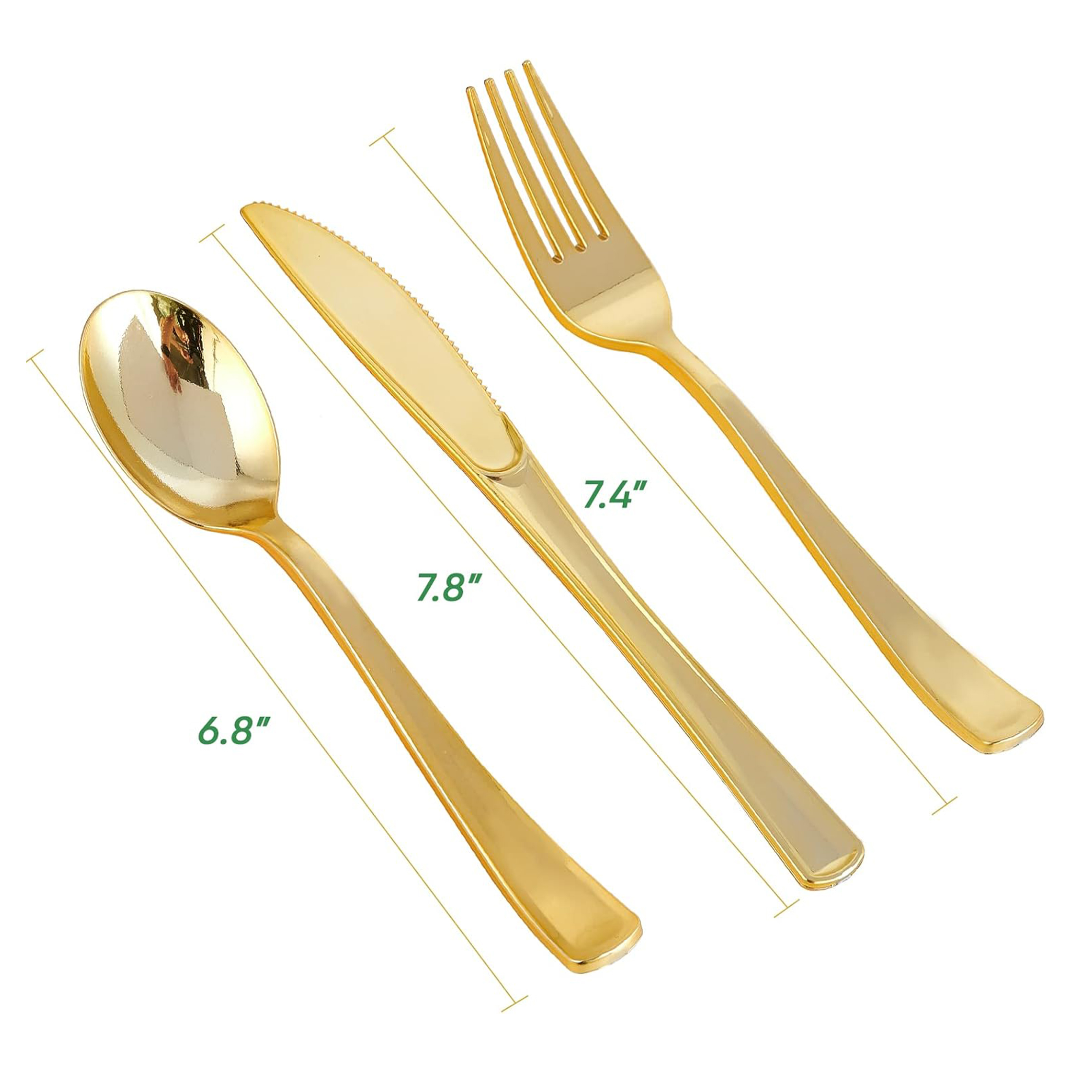 Jolly Chef Gold Plastic Silverware Set, 150-Piece photo 4