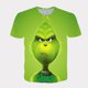 thumbnail image 3 of Venta caliente de camiseta de niño monstruo verde navideño impresión 3d moda de moda impresa manga corta, 3 of 5
