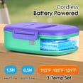 thumbnail image 5 of MPOW Cordless Electric Lunch Box, Heated Lunch Box for Kids, Battery Powered with Automatic Scheduled Heating - 2 Compartments & 2 Temperature Zones (Violet Purple), 5 of 8