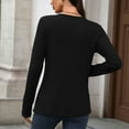 thumbnail image 4 of Holzkary Womens Long Sleeve Henley Shirts Ribbed Button Down Casual Tunic Tops Women's Knit Tops Casual Long Sleeve Blouses Slim Fit Button Down V Neck Shirt Black Xl, 4 of 5