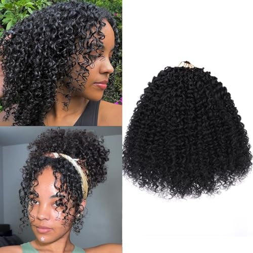 Kinky Curly  Twist Crochet Hair - 8 Inch, 8 Packs, Synthetic Wavy Pre-Looped for Black Women