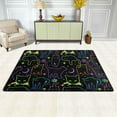 thumbnail image 2 of SKYSONIC Cute Neon Star Moon Non-Slip Area Rug, Colorful Cat Frame Floor Carpet for Indoor Front Porch,Living Room, Bedroom,Kitchen ,36"x24", 2 of 7