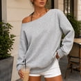 thumbnail image 3 of HappyYEE Women’s off the Shoulder Sweatshirt -Oversized Long Sleeve Versatile Sweatshirt - Fall Fleece Lined Daily Casual Layering Tops XL, 3 of 7