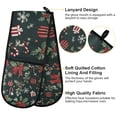 thumbnail image 2 of Yayeee Double Oven Mitt Kitchen Heat Resistant Baking 35" x7" Quilted Glove, Green Christmas, 2 of 6