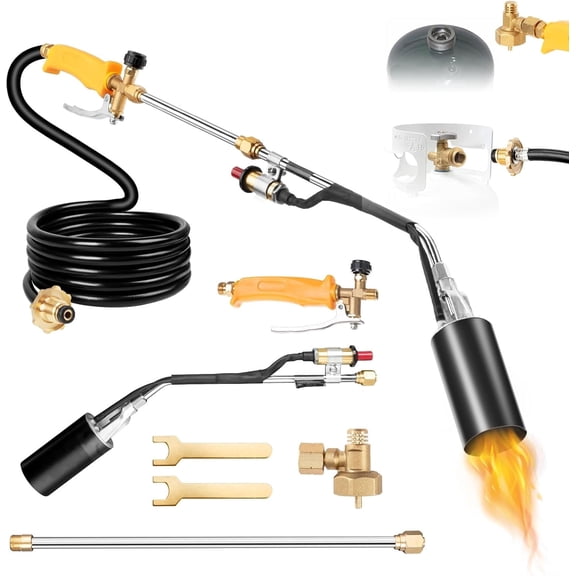 Propane Torch Weed Burner Kit, 10FT Self Igniter Turbo Trigger for Melting Ice, Flame Weeding