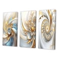 thumbnail image 3 of Designart "Spiraling Amidst Opulent Fractals In Gold And White V" Fractals Wall Art Set Of 3 - Transitional Gold Gallery Set For Office Decor, 3 of 6