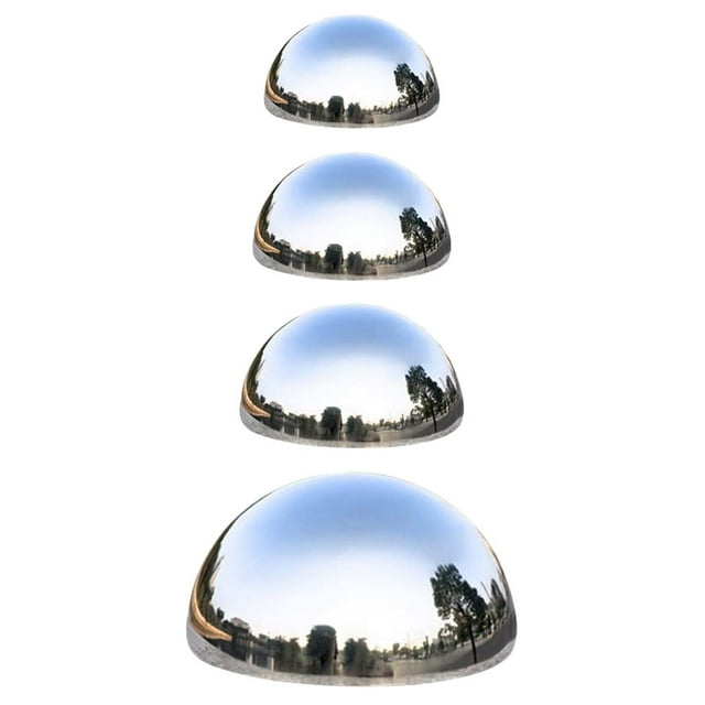 4 Pcs Boules d'Hémisphère en Acier Inoxydable Miroirs de Jardin