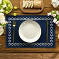 thumbnail image 3 of Dark Blue Linen Placemats, 18 x 12 inch, Waterproof and Absorbent Holiday Table Mats Set of 4 for Home Dining & Special Occasions, 3 of 6