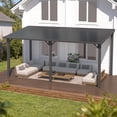 thumbnail image 5 of AECOJOY 16'x8' Outdoor Hardtop Gazebo, Lean-to Galvanized Steel Wall Mounted Pergola, Heavy Duty Patio Roof Awnings for Decks & Grill Use, 5 of 7