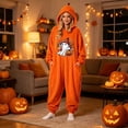 thumbnail image 2 of LILIYA Adult Halloween Onesie, Cozy Hooded Jumpsuit, Plush Long Sleeve Sleepwear for Couples, Soft Bodysuit with Deep Pockets, Warm Holiday Party Pajamas, 2 of 4