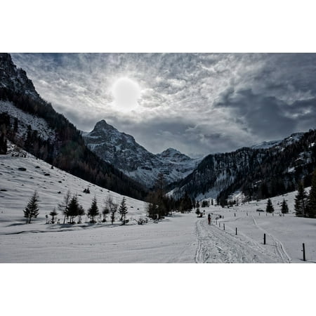 Canvas Print Radstadt Tauern Ski Tour Backcountry Skiiing Flachau Stretched Canvas 10 x
