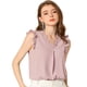 thumbnail image 1 of Allegra K Blusas vintage sin mangas con volantes para mujer Tops de trabajo con ribete de volantes Rosa L, 1 of 6