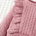 thumbnail image 5 of KIMI BEAR Baby Girls Outfits 18 Months Infant Girl Fall Winter Outfits 24 Months Infant Girl Solid Color Long Sleeve Twistting Pull-Over + Flare Pants 2PCS Set Pink, 5 of 8