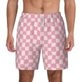 thumbnail image 2 of Picia Irregular Plaid pattern Mens Swim Trunks with Compression Liner Stretch Beach Shorts Quick Dry with Zipper Pockets No-Chafing Board Shorts-X-Large, 2 of 9
