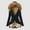 Black, variant on Women Daily Plus Size Winter Coat Lapel Collar Long Sleeve Jacket Vintage Thicken Coat Jacket Warm Hooded Thick Padded Outerwear Woman Suit Jackets Vest Outdoor Woman Flannel Jacket Stylish Clothes