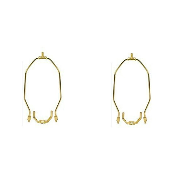 Dysmio Lighting 6 Inch Heavy Duty Lamp Harp Fitter for Lamp Shades Polished Brass Finish Pack of 2
