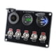 thumbnail image 3 of Panel de interruptores para barco de 5 entradas, cargador USB doble, 12 V/24 V, para camión, SUV, UTV Luz verde, 3 of 6