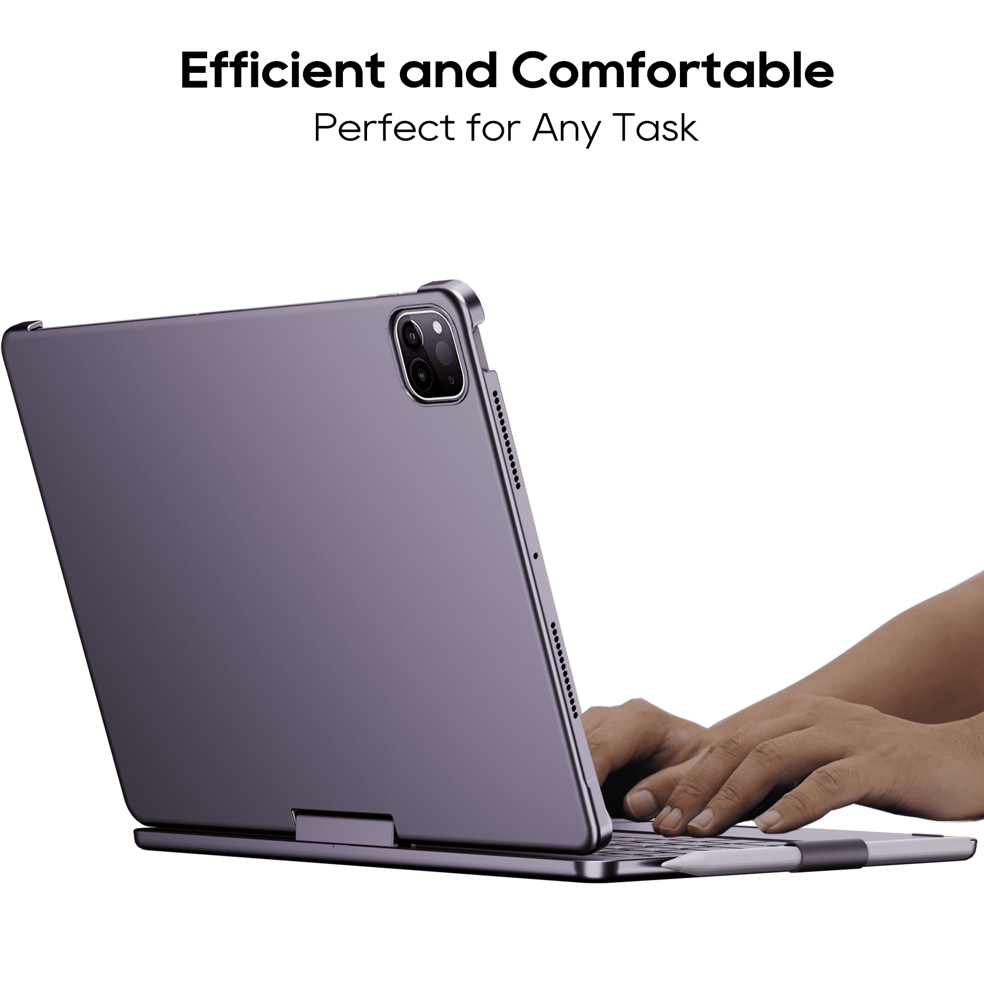 edaiser Swivel Keyboard Case for Apple iPad Pro 11 inch M5 2025, M4 2024 A3357 A3358 A3359 A2836 A2837 A3006; Wireless 360 Rotatable Cover with Pencil Holder, Multi-Touch Trackpad, Metallic Purple
