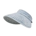 thumbnail image 4 of Sombrero de sol para mujer, portátil, informal, vaquero, visera para acampar, vacaciones, viajes, verano Azul claro, 4 of 9