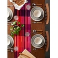 thumbnail image 2 of Ldtrchee Red Purple Table Runner 60 Inches, Modern Striped Plaid Abstract Oil Painted Bed Runner Dresser Scarves Tabletop for Indoor Outdoor Parties/Ceremony/Banquet, 13" x 60", 2 of 8