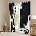 thumbnail image 3 of jejeloiu Brown White Cowhide Blackout Curtains Set of 2 (52x84 Each),Farm Animal Window Curtains,Rustic Farmhouse Cabin Curtains and Drapes,Ultra Soft Room Decoration, 3 of 6
