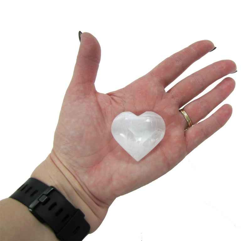 Clear Selenite Crystal Stone Heart Negative Energy Balance Chakra Healing Rock Clear Selenite Crystal Stone Heart Negative Energy Balance Chakra Healing Rock