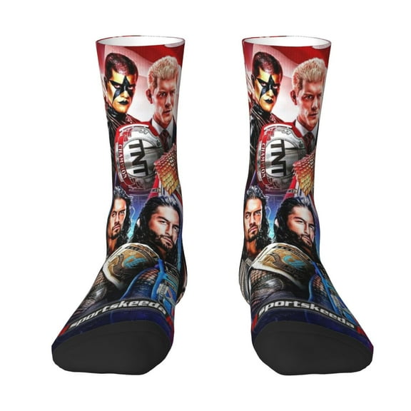 WWE Socks Crew Socks Funny Novelty Long Socks Unisex Dress Socks For Men Women