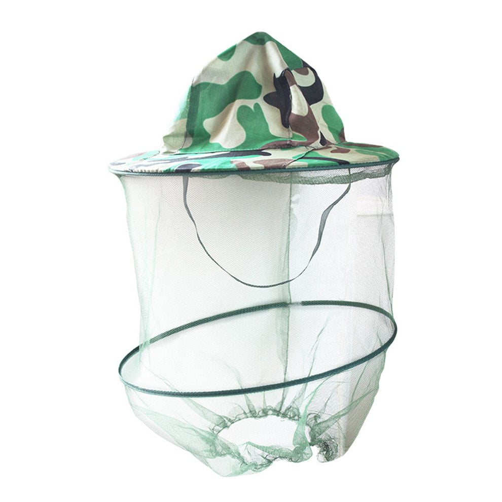 Camouflage Beekeeping Hat Beekeeper Hat Mosquito Bee Net Veil Full Face Neck Cover Outdoor Bug Mesh Mask Head Protective Cap