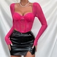 thumbnail image 4 of Elainilye Fashion Corset Tops for Women Button Lace Boned Corsets Shapewear Outfit Sexy Underwear Shapewear,Pink, 4 of 9