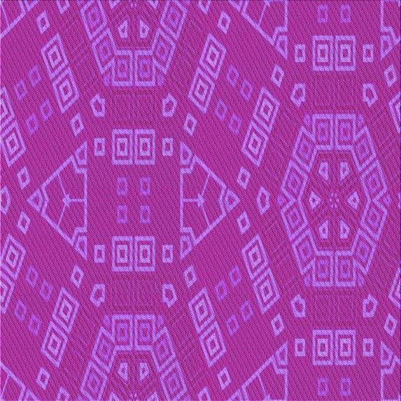 Ahgly Company Indoor Square Patterned Fuchsia or Magenta Purple Area Rugs, 8' Square