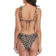 thumbnail image 3 of Attraco Women Sexy Bathing Suits Two Piece Leopard Print High Cut Triangle Bikini Swimsuit, 3 of 7