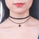 thumbnail image 2 of Ladies' black necklace, gold/light tone necklace, black star necklace with elegant pendant gold-plated, 2 of 5