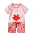 thumbnail image 2 of Penkiiy Kids Summer Animal Print Outfit 2-Piece Set - Ultra-Soft & Breathable Cotton T-Shirt + Shorts for Boys & Girls, 2 of 3