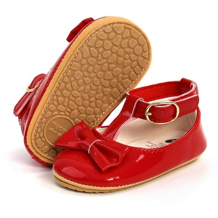 

Infant Shoes Baby Girls Soft Sole Bowknot Princess Wedding Dress Mary Jane Flats Newborn Light Sneaker Shoes for 0-18M