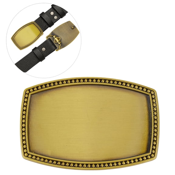Replacement Belt Buckle Alloy Western Cowboy Rectangle Belt Buckles Blank Strap Top with Pin Fits 4.4cm Strap DIY