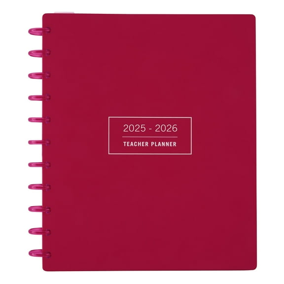 2025-2026 TUL® Discbound Monthly Teacher Planner, Letter Size, Pink, July To June