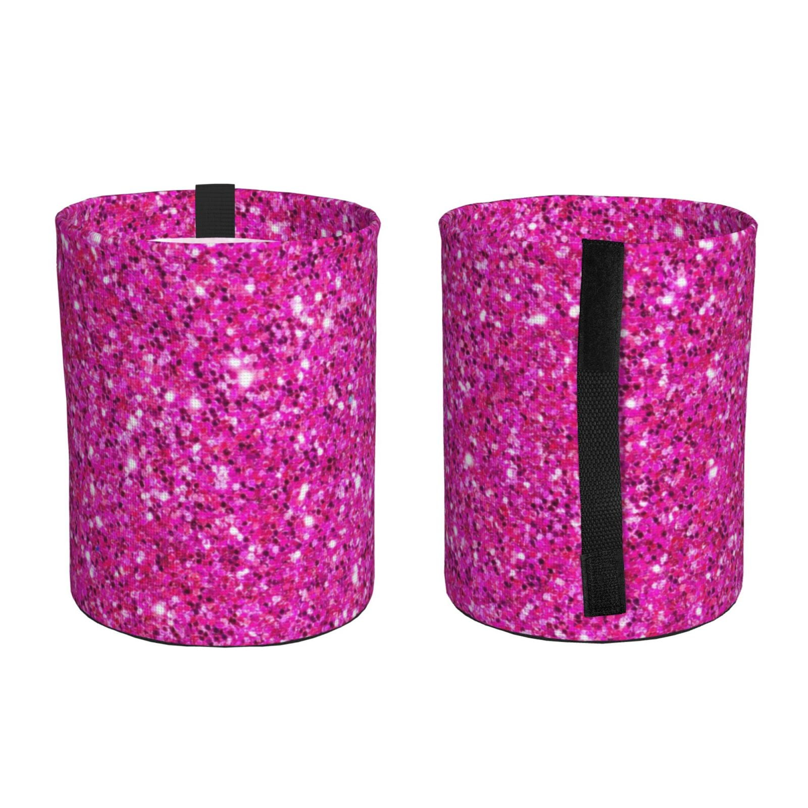 MSINMKOK Red Glitter Car Trash Can With Lid - Collapsible Waterproof Auto Garbage Bag & Organizer - View #7