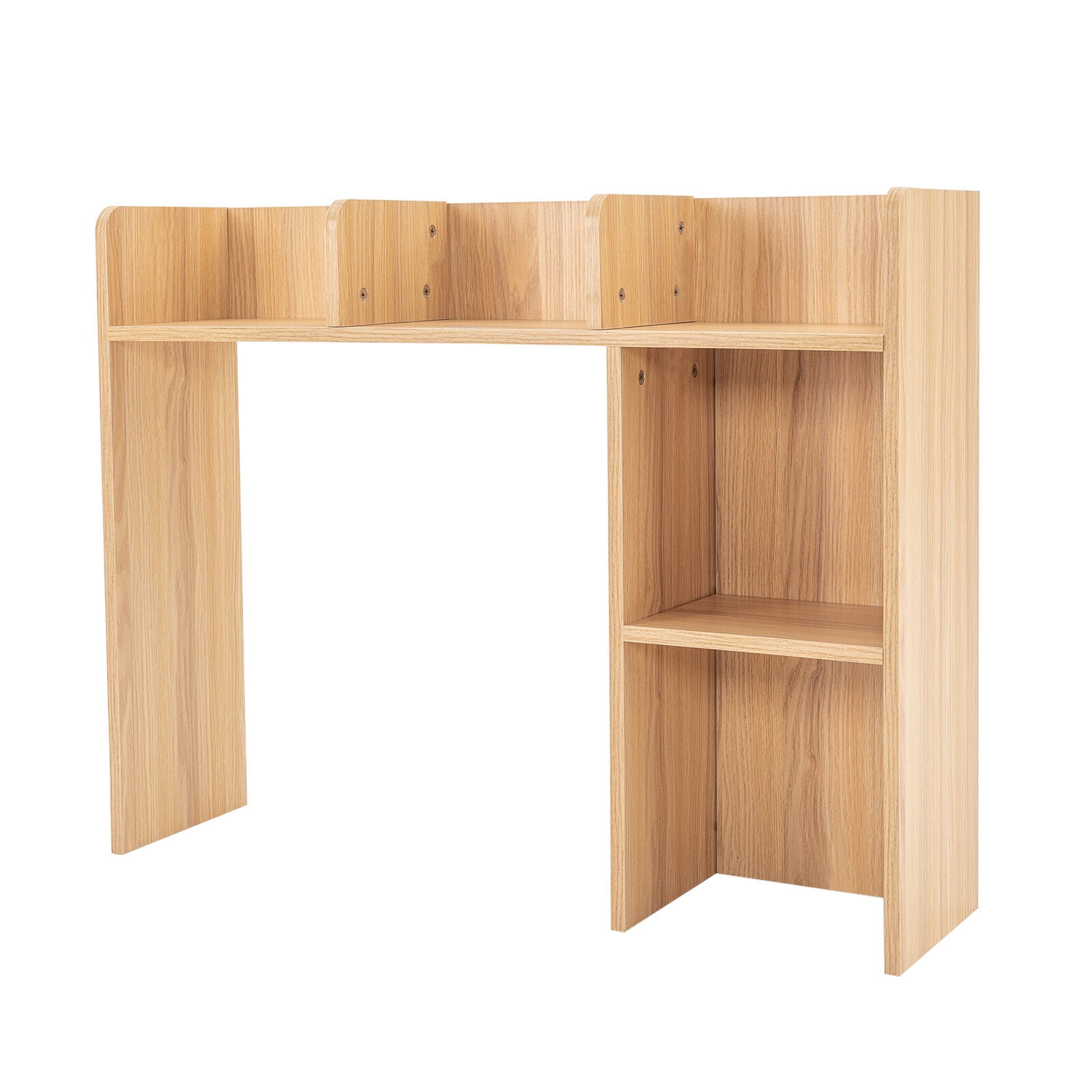 3 Layer Rectangle Desk Bookshelf Organizer, Wood Office Desk Bookshelf Holder, Desktop Storage Rack Shelf