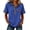 Blue, variant on Women's Casual Short Sleeve Pullover Sweatshirt Denim Stitching Button Turtleneck Top Loose Comfy Solid Color, Dark Gray S