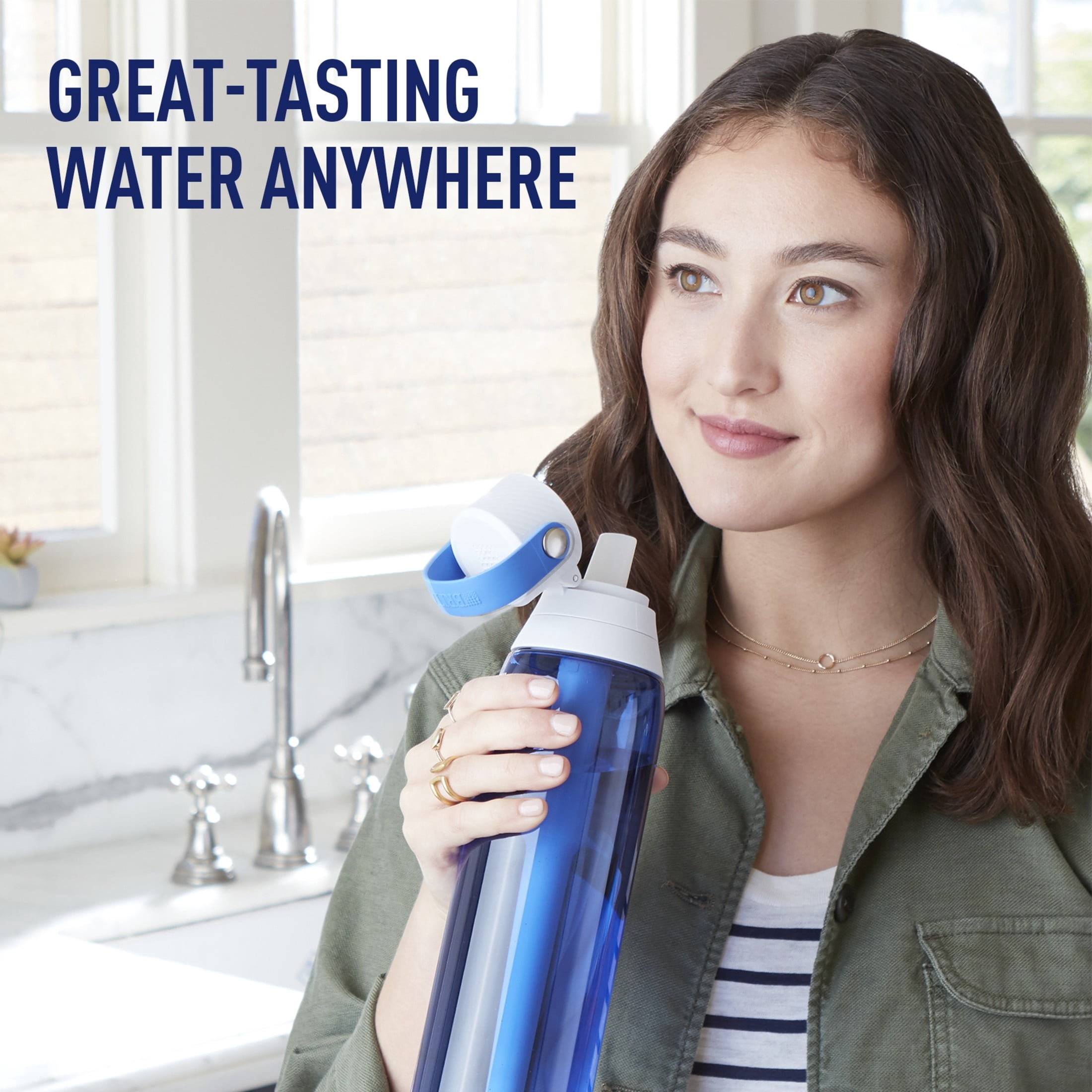 Brita 26oz Sapphire Premium Leak Proof Filtered Water Bottle with Straw