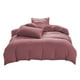 thumbnail image 2 of Juegos de colcha y cubrecama para todas las estaciones: juego de cama de 4 piezas, sábanas lavables de color liso, funda nórdica y fundas de almohada, sábanas de algodón lavado., 2 of 9