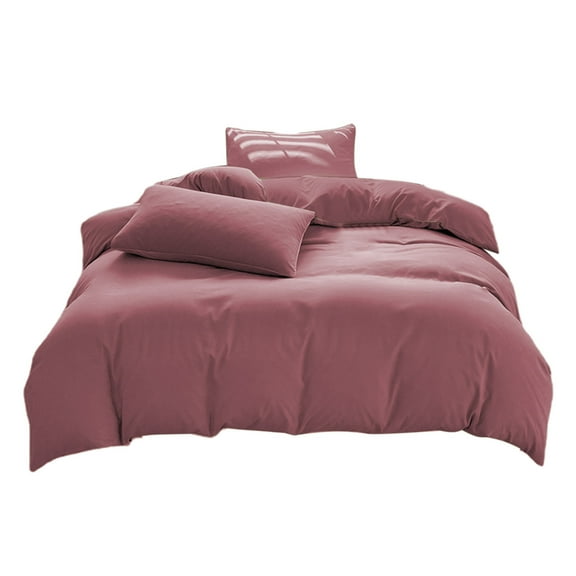 CASAFUN Premium 4-Piece Washable Cotton Solid Color Bed Sheet Duvet Cover and Pillowcases All-Season Bedding Set for Bedroom Hotel