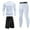White, variant on 3Pcs Men's Compression Sets Pants Long Sleeve Shirt Athletic Shorts Running Long Sleeve t-Shirts Fitness Clothes