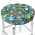 thumbnail image 3 of Fotbe pirates animals Pattern Stool Covers Round,Waterproof Round Bar Stool Covers Bar Chair Covers Washable Stool Cushion Slipcover for 12-14 Inch Chair-13 inch, 3 of 7