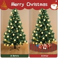 thumbnail image 4 of 36 Inch Christmas Tree Skirt – Velvet Plush Tree Mat, Soft Thickened Polyester with Red Ties, Single-Sided Printing, Available in 30in/36in/48in, Perfect for Holiday Xmas Tree Decoration, 4 of 7