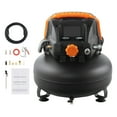 thumbnail image 1 of KFFKFF 6 Gallon Air Compressor, 1.7HP 2.3CFM@90PSI Portable Pancake Air Compressor & 150PSI Max Pressure, 12-Piece Accessory Kit with 25FT Air Hose for Tire Inflation, Spray Painting, 1 of 9