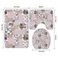 thumbnail image 3 of Pioneer Flower Floral Print Pattern Bathroom Rugs Sets 3 Piece,Toilet Cover Set,Absorbent Non Slip Bathroom Mats Sets with U-Shaped Contour Rug Toilet Rug Set, 3 of 5